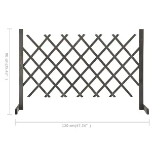 Berkfield Garden Trellis Fence Grey 120x90 cm Solid Firwood