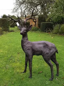 Standing Stag Buck Ornament cast from Aluminium Extra Large