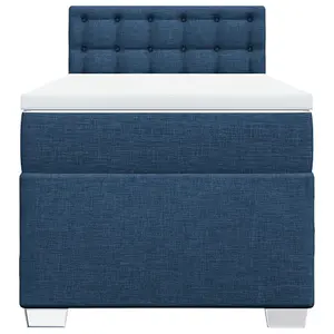 Berkfield Box Spring Bed with Mattress Blue 90x200 cm Fabric