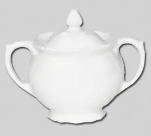 Essentials by Premier Quinn Embossed White Sugar Bowl