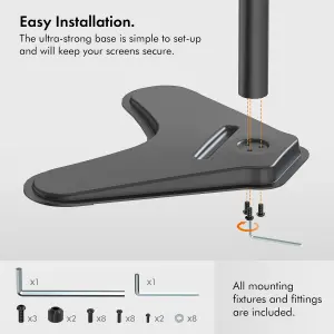 VonHaus Dual Monitor Stand for 13-32 inch LED LCD PC Screens - Double Arm Desk Mount - 180 Tilt, 360 Rotation & Twin Swivel Arms