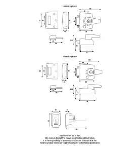 ERA British Standard Security Night Latch 40mm Backset - Black