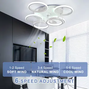 Cashon 63cm 7 - Blade Dimmable LED Ceiling Fan with Remote Control and APP White