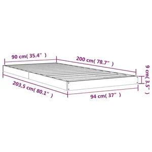 Bed Frame Solid Wood Black / European Single (90 x 200cm)