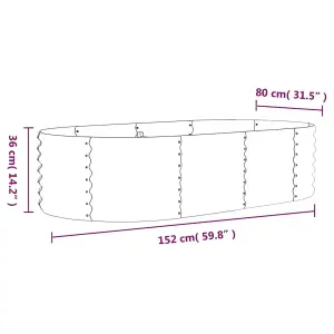 Berkfield Garden Planter Powder-coated Steel 152x80x36 cm Green