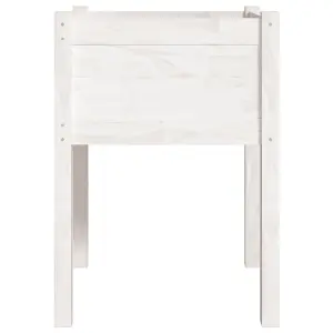 Berkfield Garden Planter White 50x50x70 cm Solid Pinewood