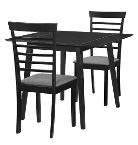 Hallowood Furniture Ledbury Drop Leaf Rectangular Table with 2 Chairs in Black Finish