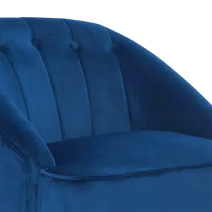 Velvet Blue Kensington Slipper Bedroom Accent Chair