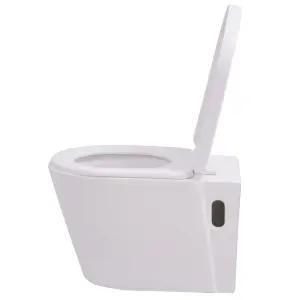 Berkfield Wall Hung Toilet Ceramic White