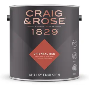 Craig & Rose 1829 Oriental Red Chalky Emulsion paint, 2.5L