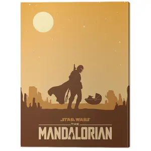 Star Wars: The Mandalorian Meeting Canvas Print Light Yellow/Brown (60cm x 80cm)