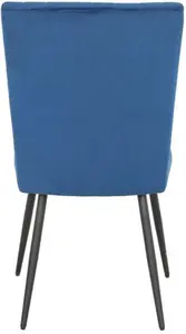 Dunelm Taylor Dining Chair, Velvet, Modern, Blue, Taylor Navy, Fabric/Velvet