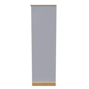 Whitby 2 Door Wardrobe with Shelf & Hanging Rail in Grey Ash & Oak (Ready Assembled)