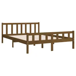 Berkfield Bed Frame Honey Brown Solid Wood 140x200 cm