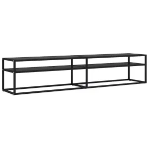 Berkfield TV Cabinet Black 200x40x40.5 cm Tempered Glass