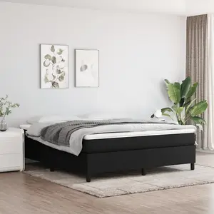 Berkfield Box Spring Bed Frame Black 180x200 cm 6FT Super King Fabric