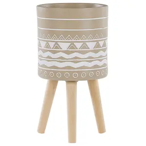 Elevated Plant Pot MILINA Ceramic Beige