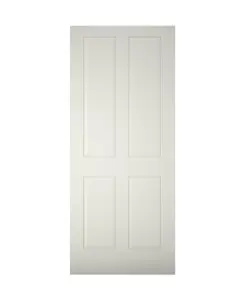 Geom 4 panel White Wooden External Panel Front door, (H)1981mm (W)838mm