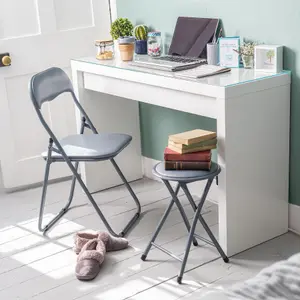 Harbour Housewares - Padded Folding Chair - Grey