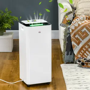 HOMCOM 16L/Day Portable Quiet Air Dehumidifier with Purifier, Timer, 5 Modes