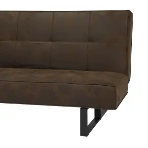 Sofa Bed DERBY Dark Brown Faux Leather