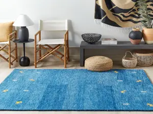 Wool Gabbeh Area Rug 160 x 230 cm Blue CALTI