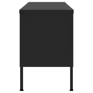 Berkfield TV Cabinet Black 105x35x50 cm Steel