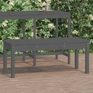 Berkfield Garden Bench Grey 109x44x45 cm Solid Wood Pine