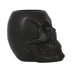 Something Different Dark Matter Skull Plant Pot Black (One Size)