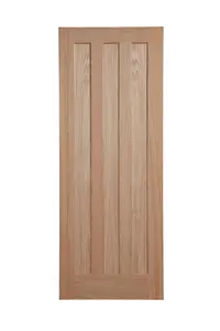 Fortia Vertical 3 panel Unglazed Contemporary Natural White oak veneer Internal Timber Door, (H)1981mm (W)686mm (T)35mm