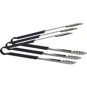 Stainless Steel Tongs 12" (Set of 3) Black / 22.86cm