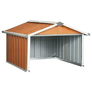 Tuckahoe Garden Robot Lawnmower Shed 92 x 97 x 63 cm Galvanised Steel Brown