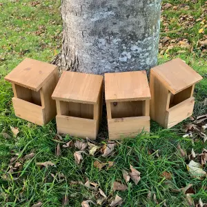 Wooden Robin Birdhouse Garden Nest Boxes (Set of 4)