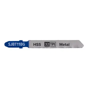 Sealey 75mm 32 TPI Metal Jigsaw Blade For Power Tools Pack of 5 Pieces SJBT118G