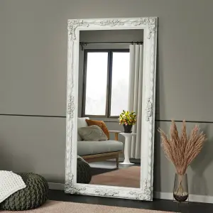 White Oversize Retro Rectangular Full Length Mirror