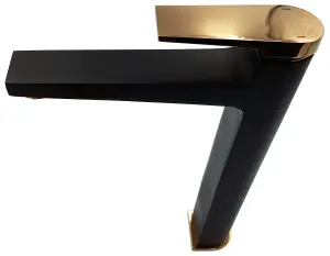 Invena Black/Rose Gold Brass Bathroom Tall Basin Faucet Mixer Tap + Click-Clack Plug