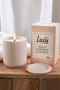 Gold, Laziness & Myrrh Ceramic Candle Pot With Lid