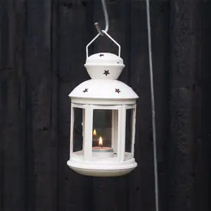 Nicola Spring - Metal Hanging Tealight Lantern - 20cm