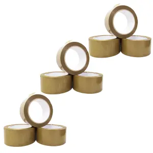 144 Rolls of Brown Low Noise Tape 50mm X 66m Strong Sticky Packaging Parcel Tapes