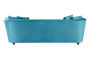 Interiors by Premier Riva Cyan Velvet 3 Seat Sofa