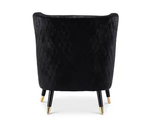 Faux Leather Suede Black Alessia Accent Chair