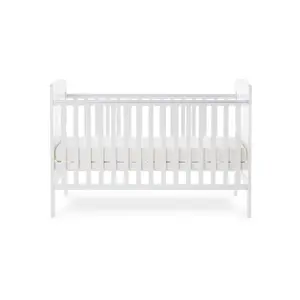 Grace Cot Bed with Fibre Mattress White