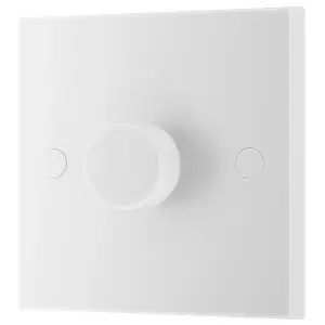 BG Raised square profile Single 2 way 200W Dimmer switch White 1 gang