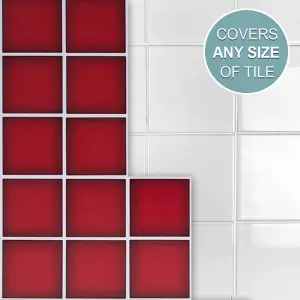 Stick and Go Self Adhesive Stick On Tiles Carmine Red 4" x 4" Box of 18 Apply over any tile, or directly on to the wall