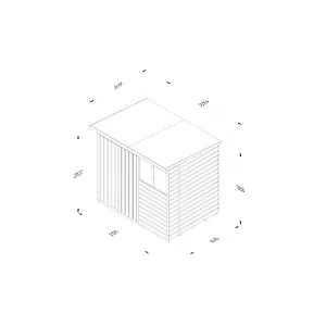 Beckwood 7x5 Pent Shed - 2 Windows - Double Door