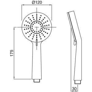 Deva 3 Spray Mode Replacement Shower Head Handset Modern Matte Black High-Performance Water-Saving Universal Easy Install