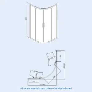 Nes Home Elton Matte Black Quadrant 900mm Shower Enclosure & Left Hand Vanity Combination Unit