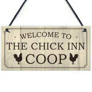 Welcome Chicken Coop Sign Outdoor Garden Shed Plaque Chicken Hen Gifts