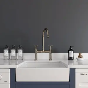 LSC Small White 480x370x130 Ceramic Belfast Butler Kitchen Sink & Waste