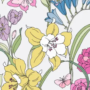 Laura Ashley Gilly Multicolour Floral Smooth Wallpaper